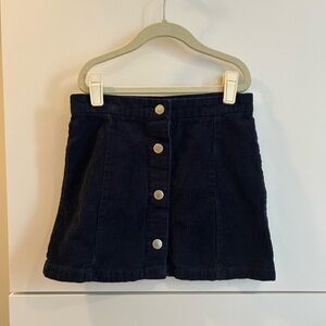 H&M Girls Navy Blue Corduroy Mini Skirt